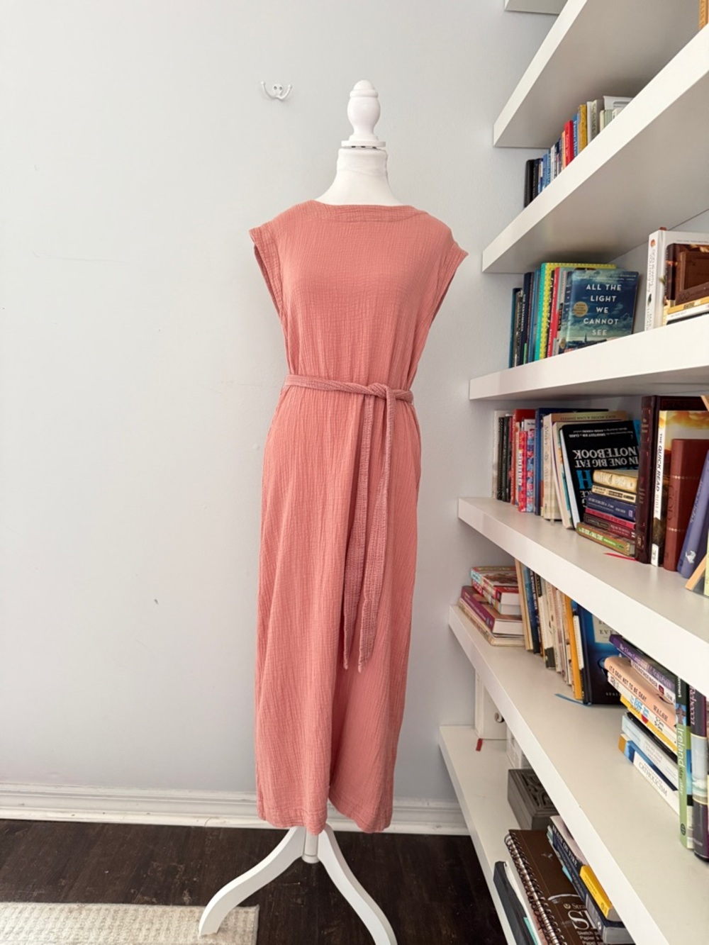 FAHERTY Dream Cotton Costa Gauzey Long Maxi Dress with Belt Sz Small - Picture 5 of 15